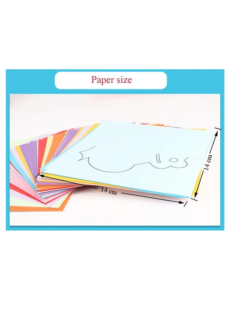 مجموعة قطع ورق للأطفال 240 قطعة من ألعاب ورقية مع زوج من المقصات الآمنة، لعبة تعليمية للأطفال تصلح كفكرة لهدية (لون عشوائي) - Image 5